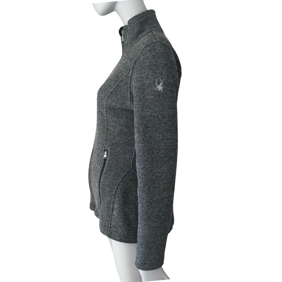 SPYDER Endur Full Zip Mid Weight Fleece Lined Sweater Jacket Winter Grey Size M - Picture 9 of 16